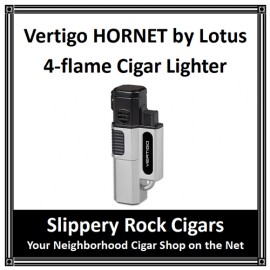 Vertigo HORNET by Lotus 4-flame Cigar Lighter Silver